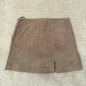Suede skirt, tan, size small